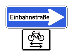 Einbahnstraße und Radfahrer